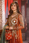 Unstitched MBROIDERED - Burnt Orange, Fuchsia Pink (BD-2506)