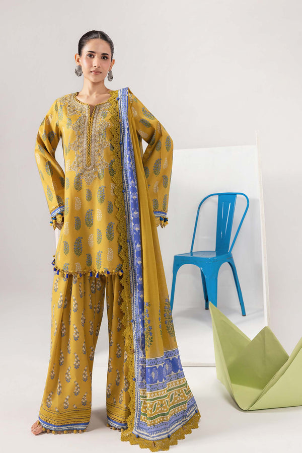 3 Pc Unstitched Embroidered Lawn Suit