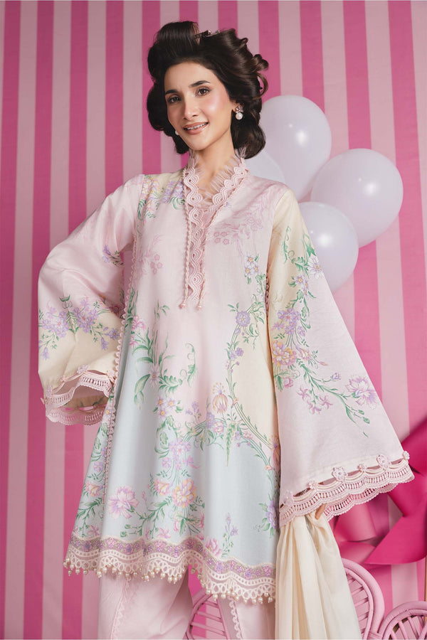 3 Pc Unstitched Embroidered Lawn Suit