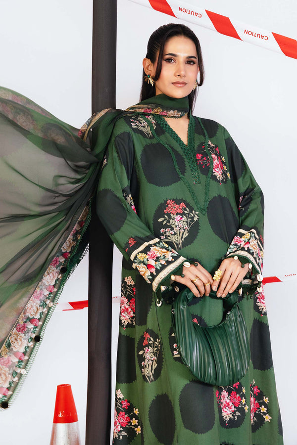 3 Pc Unstitched Printed Marina Twill Suit