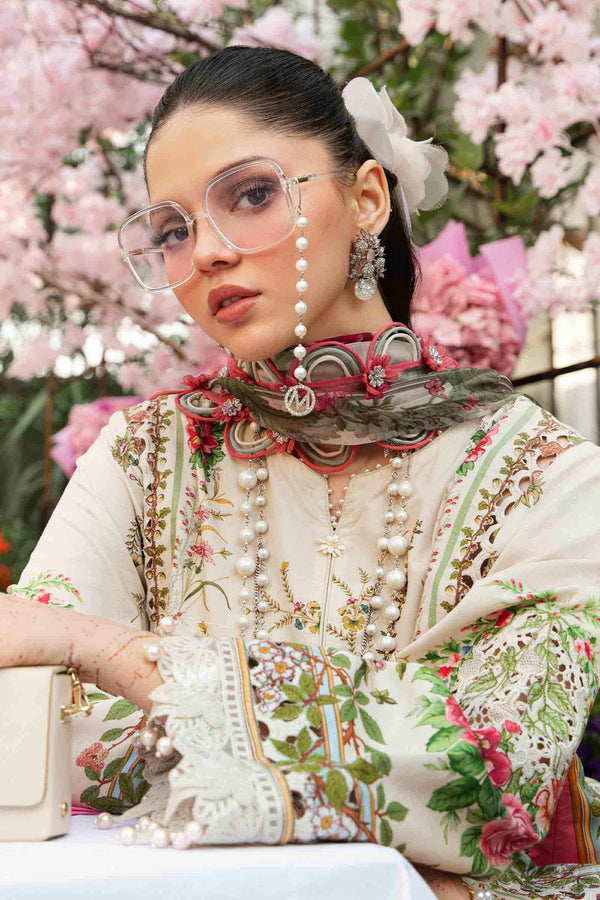 3 Piece Unstitched Embroidered Lawn Suit | MPT-2605-A