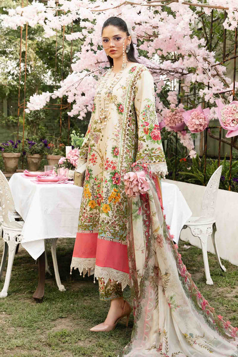 3 Piece Unstitched Embroidered Lawn Suit | MPT-2605-A