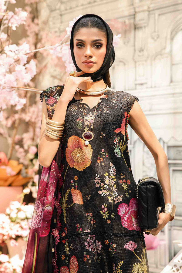 3 Piece Unstitched Embroidered Lawn Suit | MPT-2607-B