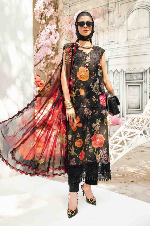 3 Piece Unstitched Embroidered Lawn Suit | MPT-2607-B