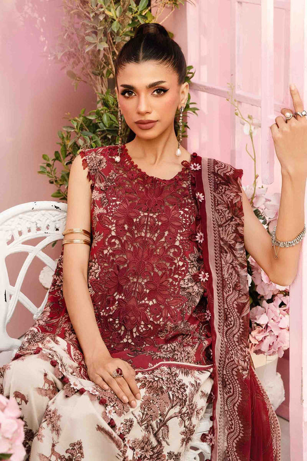 3 Piece Unstitched Embroidered Lawn Suit | MPT-2608-A