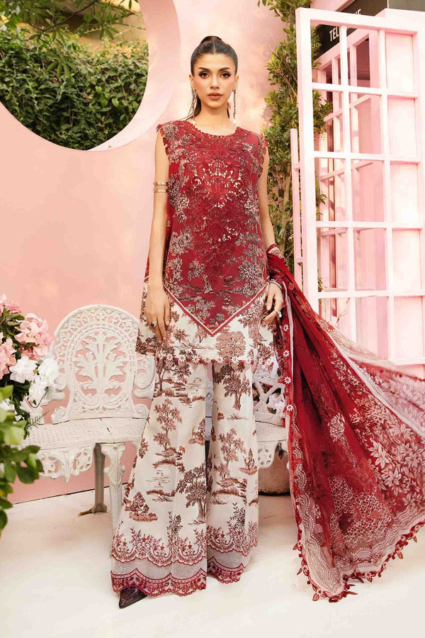 3 Piece Unstitched Embroidered Lawn Suit | MPT-2608-A