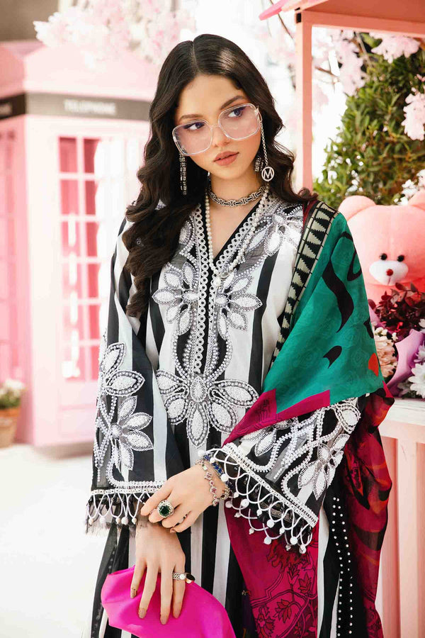 3 Piece Unstitched Embroidered Lawn Suit | MPT-2609-B