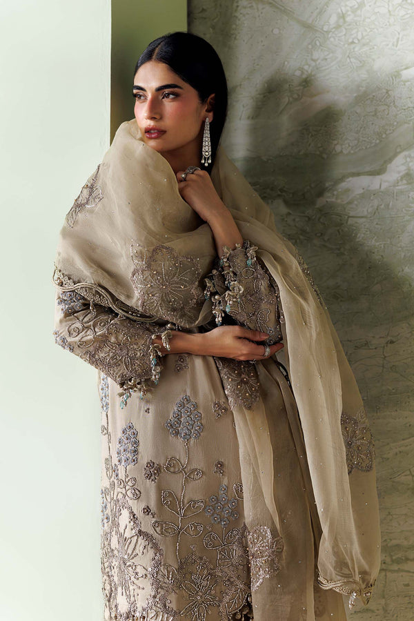 3 Piece Unstitched Embroidered Tusser Silk Suit