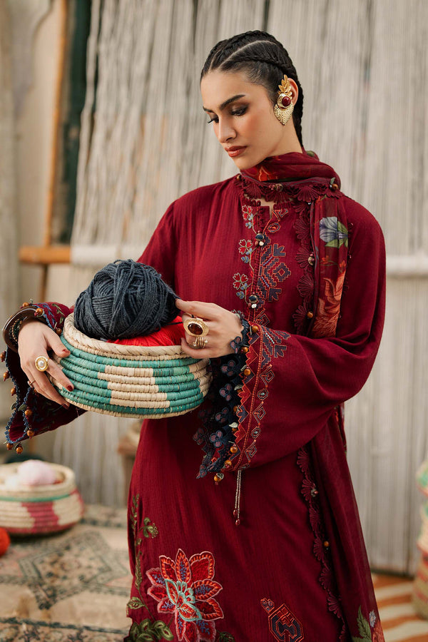 3 Piece Unstitched Embroidered Dobby Linen Suit