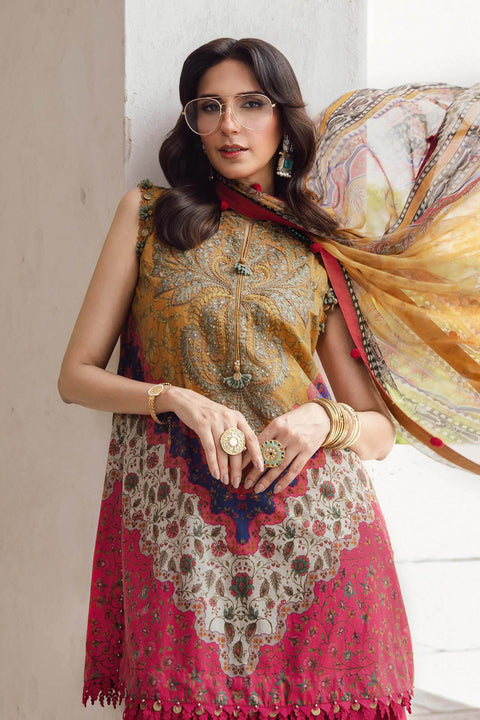 3 Piece Unstitched Embroidered Cambric Suit | MPT-2710-A