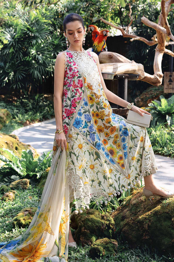3 Piece Unstitched Embroidered Lawn Suit