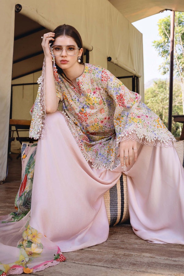3 Piece Unstitched Embroidered Lawn Suit