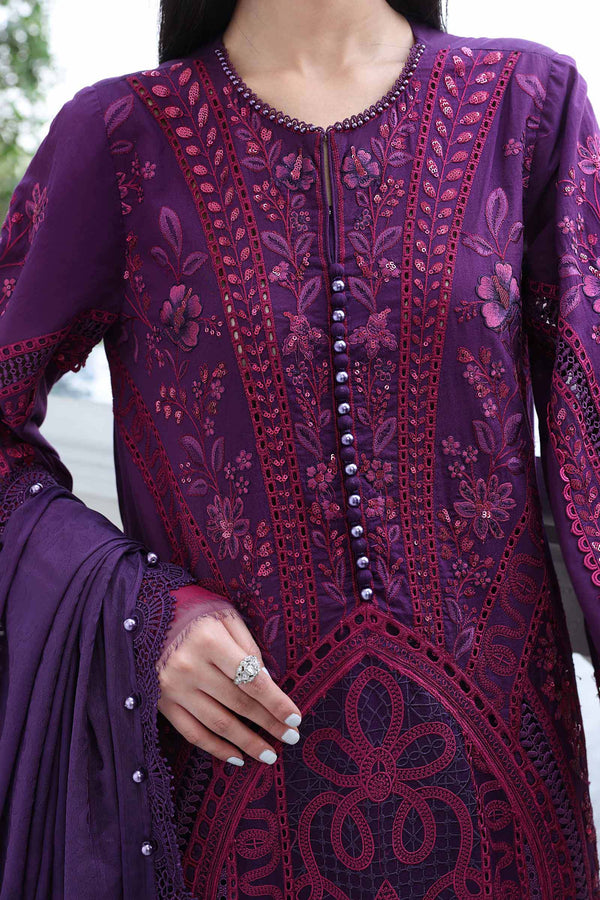 3 Piece Unstitched Embroidered Lawn Suit