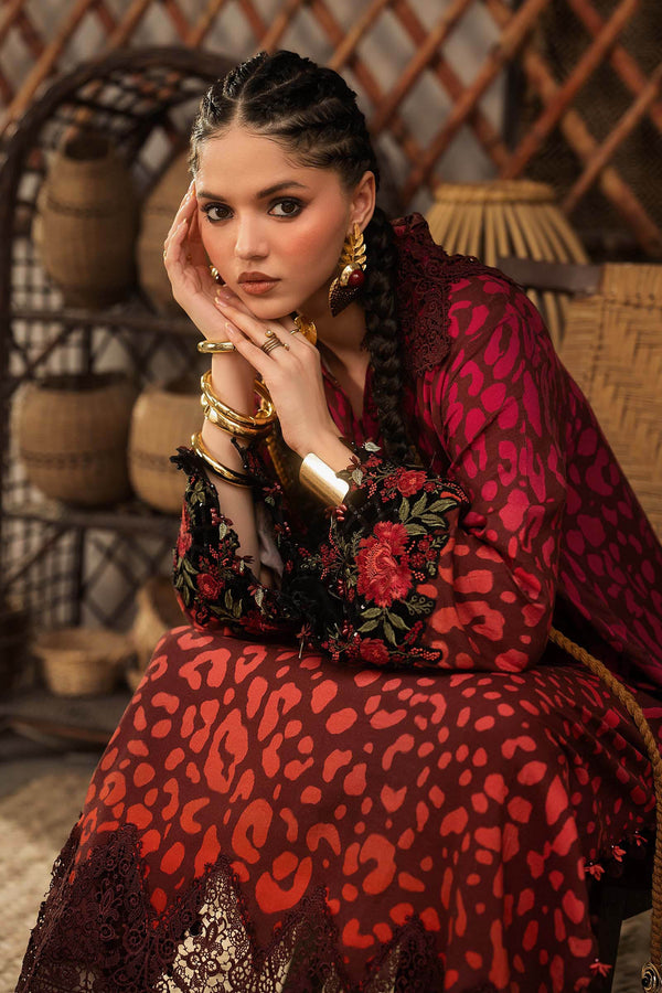 3 Piece Unstitched Embroidered Linen Suit