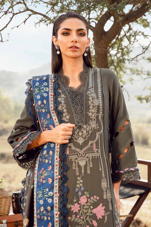 3 Piece Unstitched Printed Linen Suit | MPT-2401-A