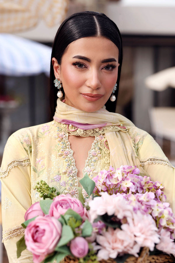 3 Piece Unstitched Embroidered Lawn Suit