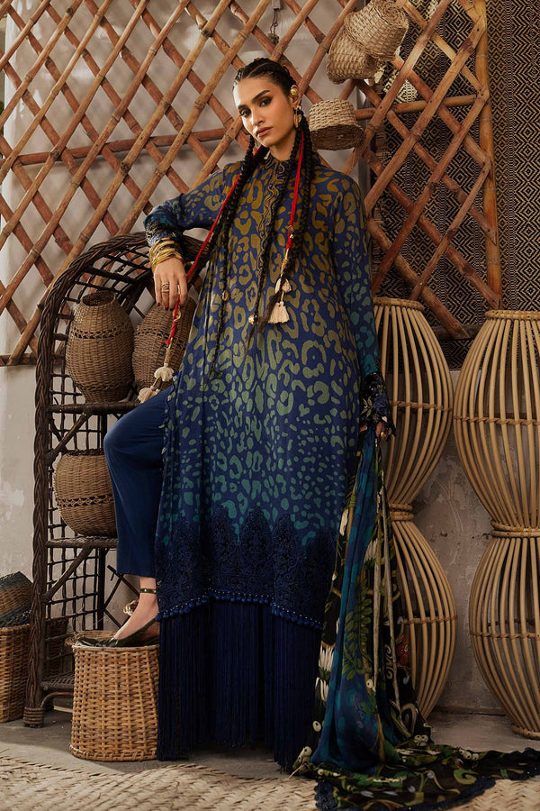 3 Piece Unstitched Embroidered Linen Suit