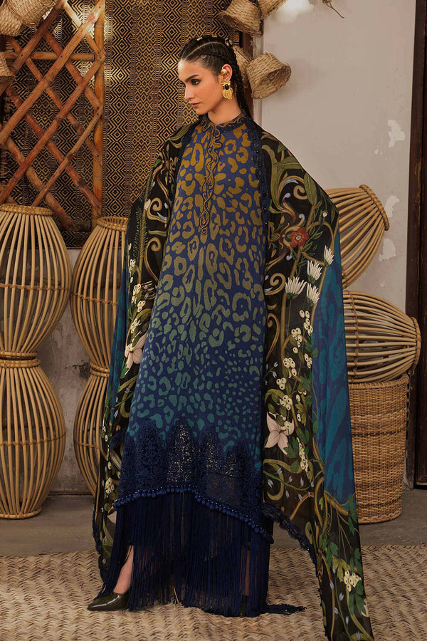 3 Piece Unstitched Embroidered Linen Suit