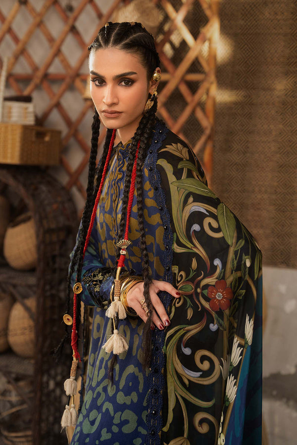 3 Piece Unstitched Embroidered Linen Suit
