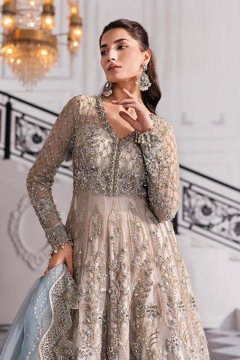 3 Piece Unstitched Embroidered Net Suit | BD-3002
