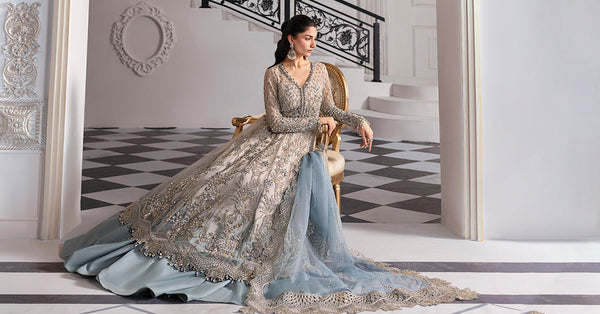 3 Piece Unstitched Embroidered Net Suit | BD-3002