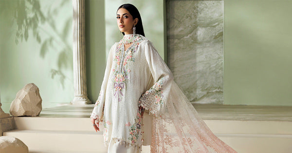 3 Piece Unstitched Embroidered Tusser Silk Suit
