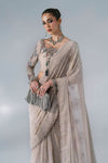 Unstitched Embroidered Chiffon Saree