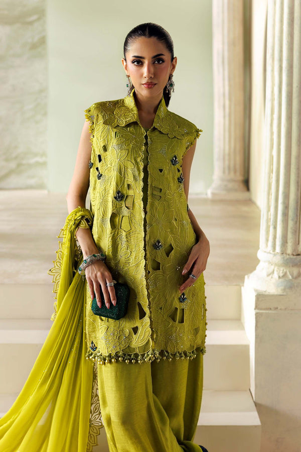 3 Piece Unstitched Embroidered Bemberg Raw Silk Suit