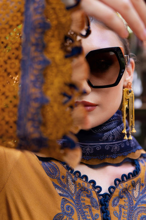 3 Piece Unstitched Embroidered Twill Linen Suit