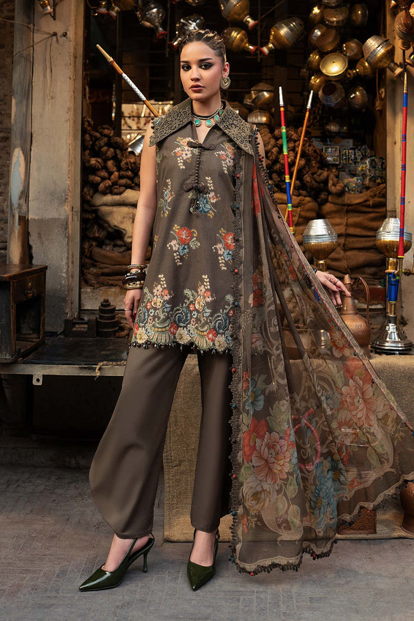 3 Piece Unstitched Embroidered Cambric Suit
