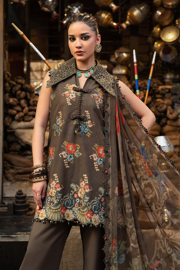 3 Piece Unstitched Embroidered Cambric Suit