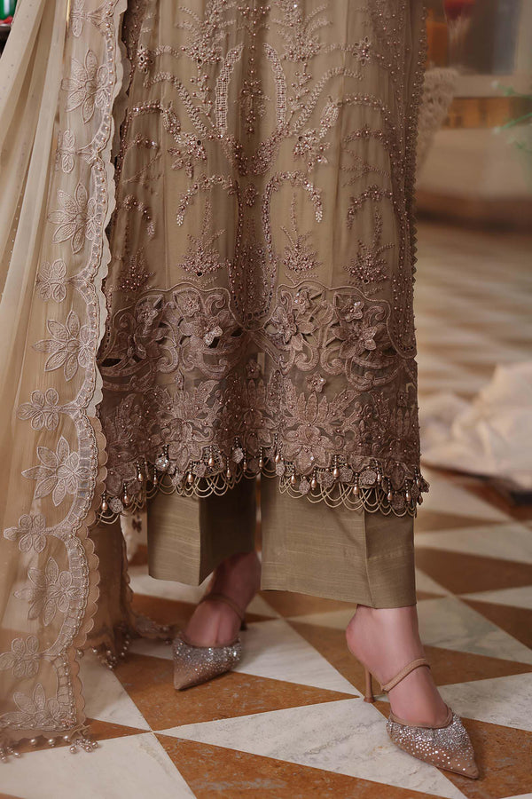3 Piece Unstitched Embroidered Chiffon Suit