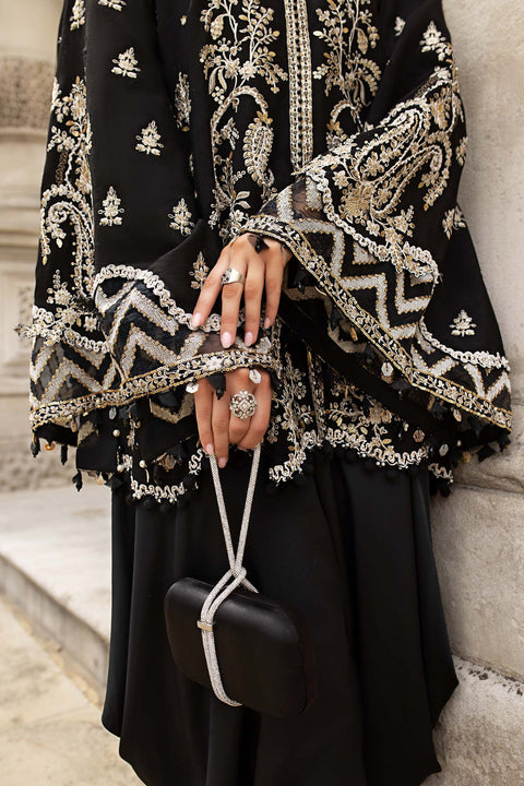 3 Piece Unstitched Embroidered Raw Silk Suit