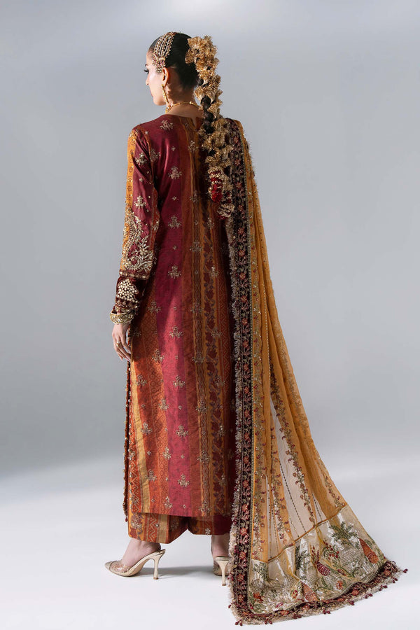 3 Piece Unstitched Embroidered Raw Silk Suit