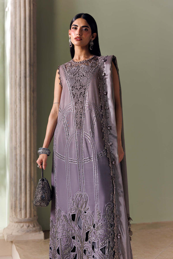 3 Piece Unstitched Embroidered Bell Raw Silk Suit