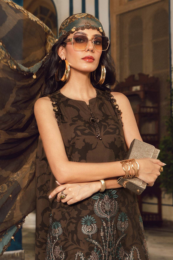 3 Piece Unstitched Embroidered Cambric Suit | MPT-2704-A