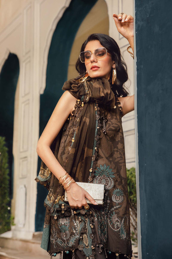 3 Piece Unstitched Embroidered Cambric Suit | MPT-2704-A
