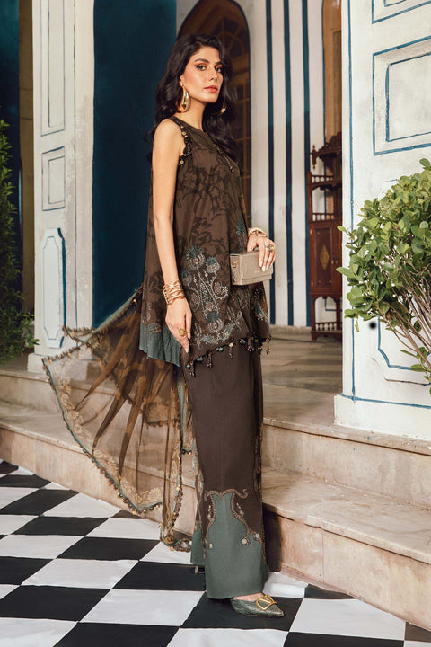 3 Piece Unstitched Embroidered Cambric Suit | MPT-2704-A