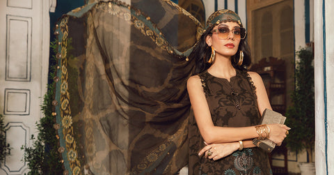 3 Piece Unstitched Embroidered Cambric Suit | MPT-2704-A