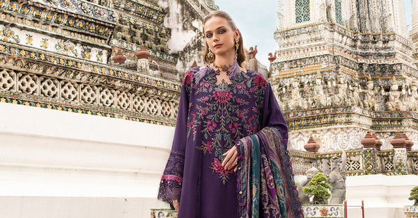 3 Piece Unstitched Embroidered Twill Linen Suit