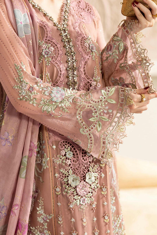 3 Piece Unstitched Embroidered Chiffon Suit | MPC-25-105