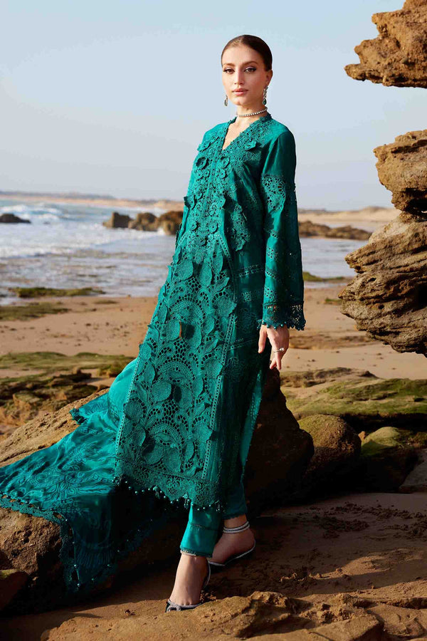 3 Piece Unstitched Embroidered Organza Lawn Suit | EID LAWN-25-05