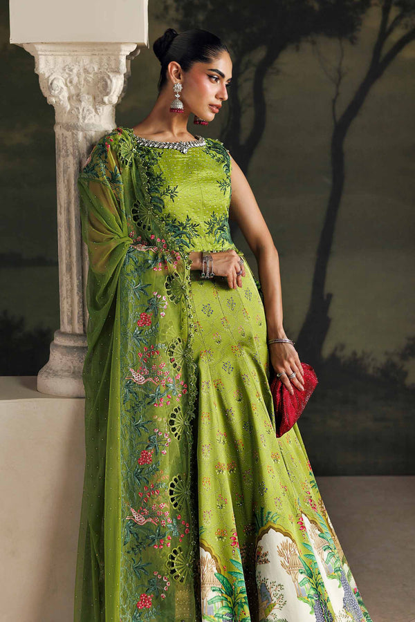 3 Piece Unstitched Embroidered Raw Silk Suit