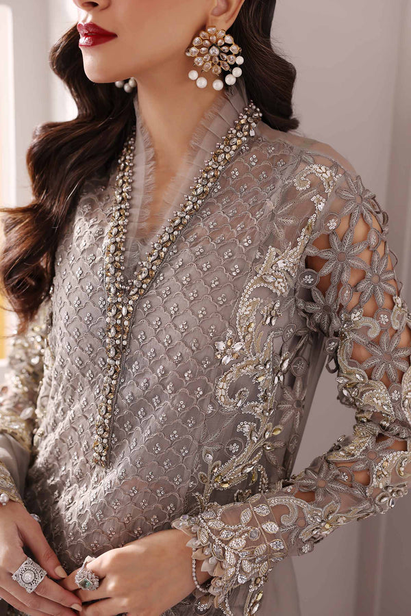 3 Piece Unstitched Embroidered Organza Suit | BD-3006