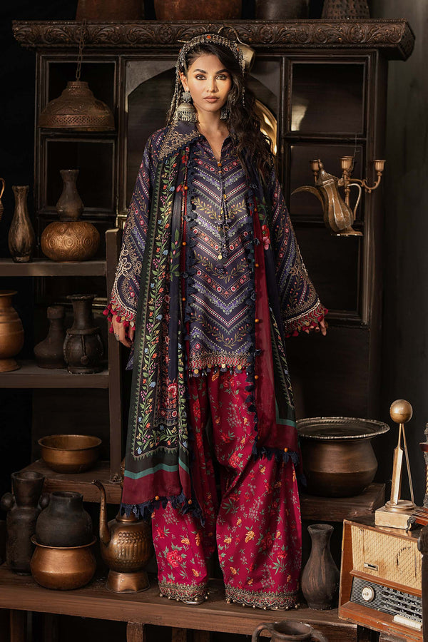 3 Piece Unstitched Embroidered Cambric Suit