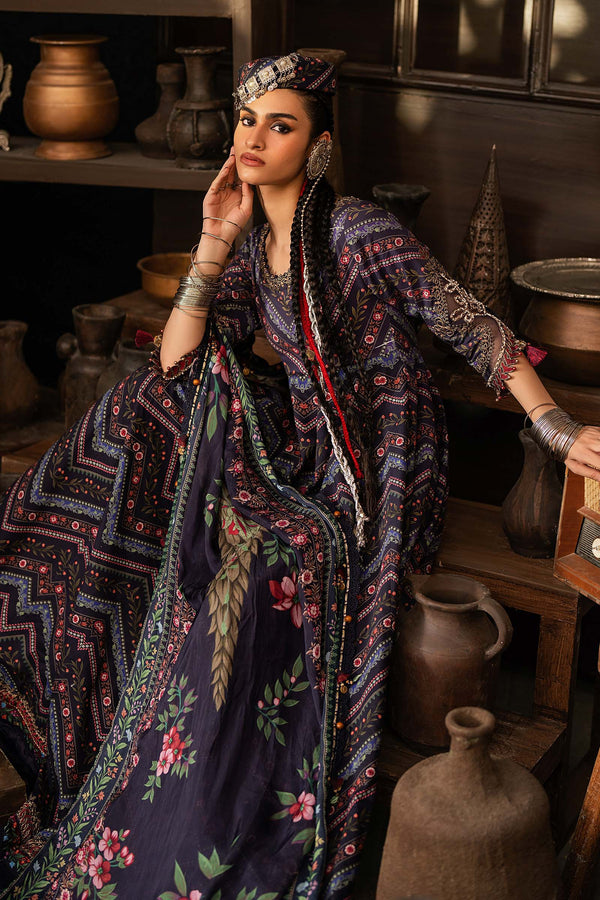 3 Piece Unstitched Embroidered Cambric Suit