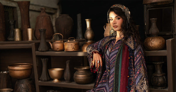 3 Piece Unstitched Embroidered Cambric Suit