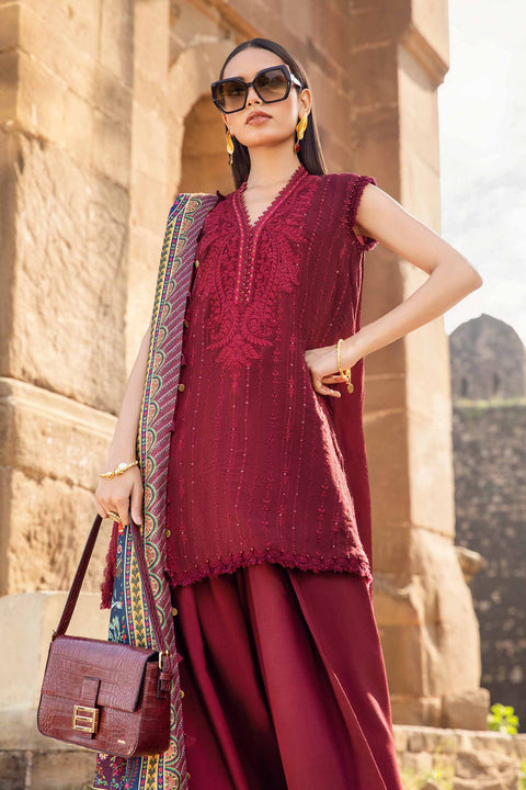 3 Piece Unstitched Printed Linen Suit | MPT-2407-B
