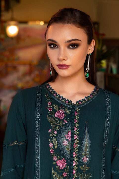 3 Piece Unstitched Embroidered Twill Linen Suit