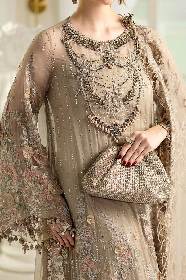 3 Piece Unstitched Embroidered Chiffon Suit | MPC-25-107